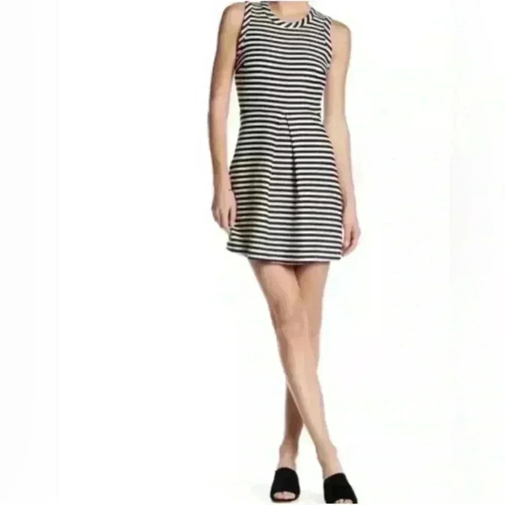 Madewell Black and White Striped Dress